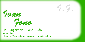 ivan fono business card