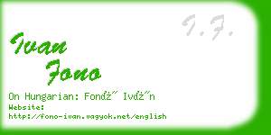 ivan fono business card